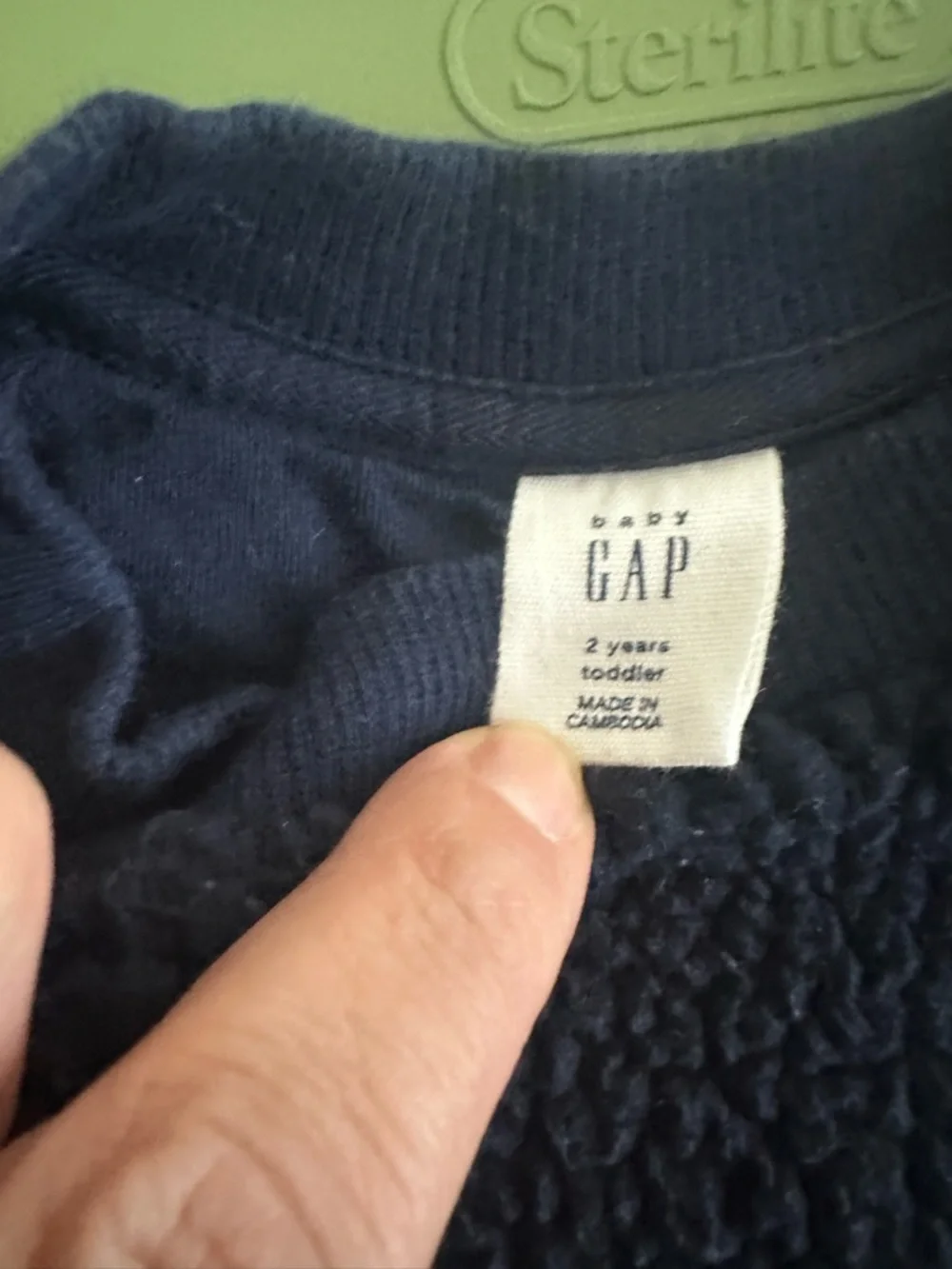 GAP Navy Crewneck Sweatshirt with Light Gray Trim 2T